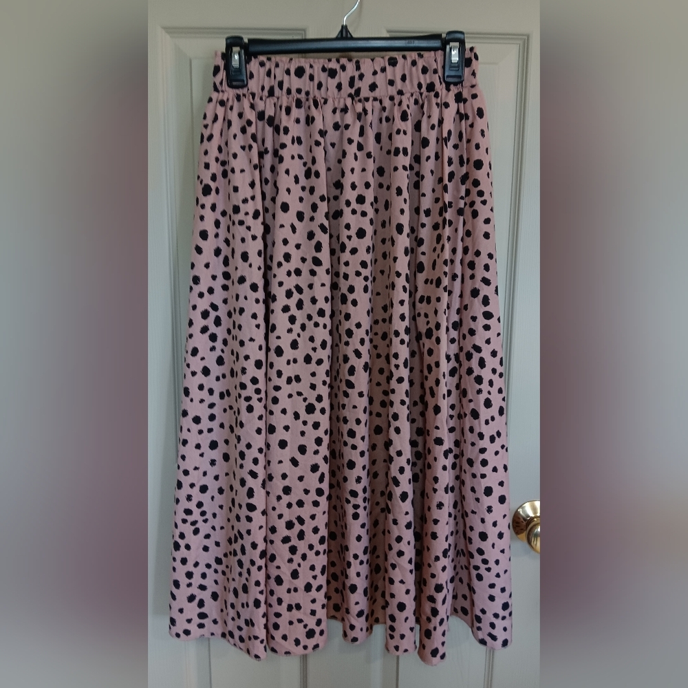 Shein Elastic Waist Printed Midi Skirt - Medium